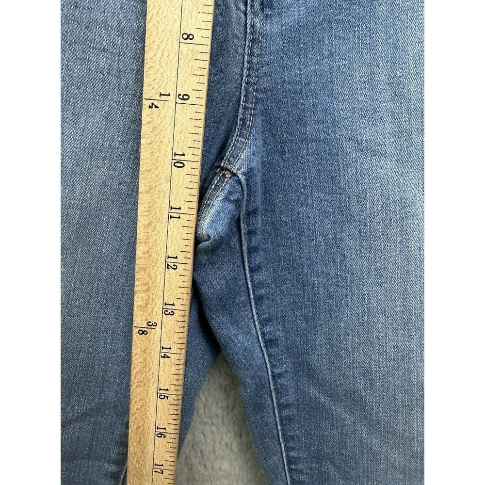 Susan Graver Regular High Stretch Denim Angled Hem Crop Jeans Pant Denim 2 Size - Picture 5 of 8